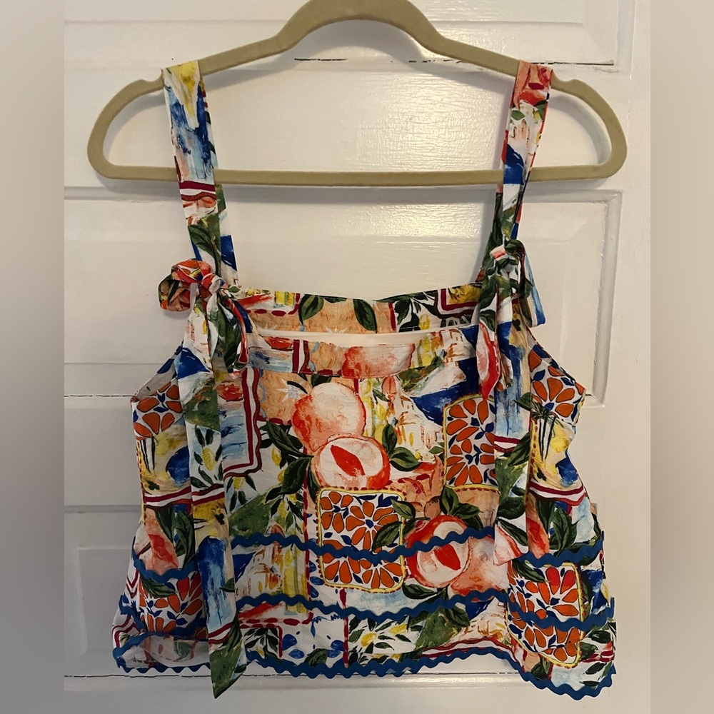 TCEC Colorful Patterned Tie-Strap Top - Picture 4 of 6